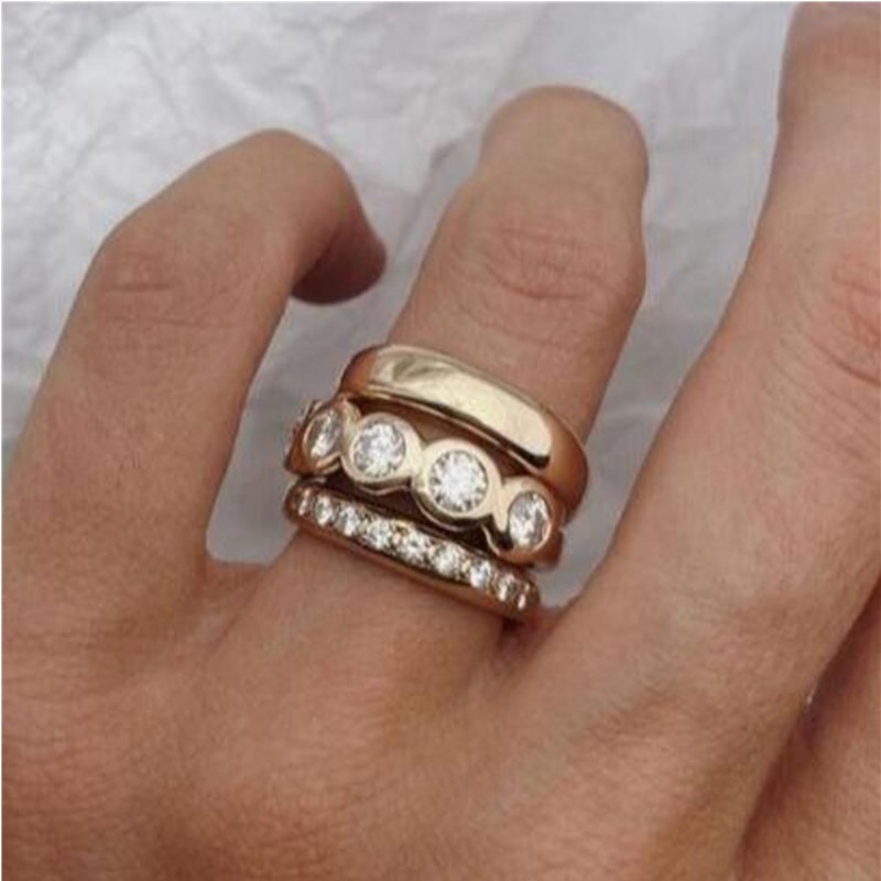 Statement Cocktail Ring - ORZTOON 패션 2024 새로운 기하학 상감