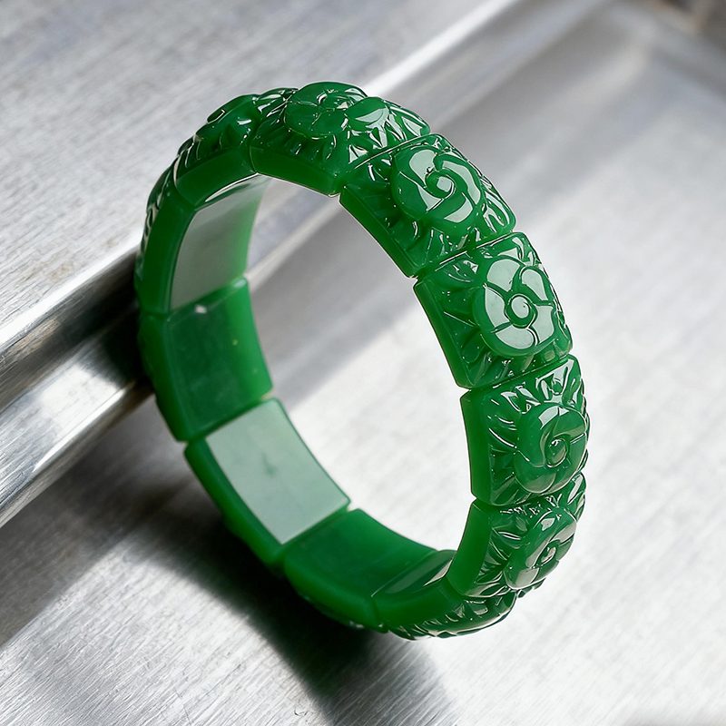 Luxury Gifts Jewelry & Watches Namfleg Mostar - 진짜 옥 꽃 팔찌 디자이너 빈티지