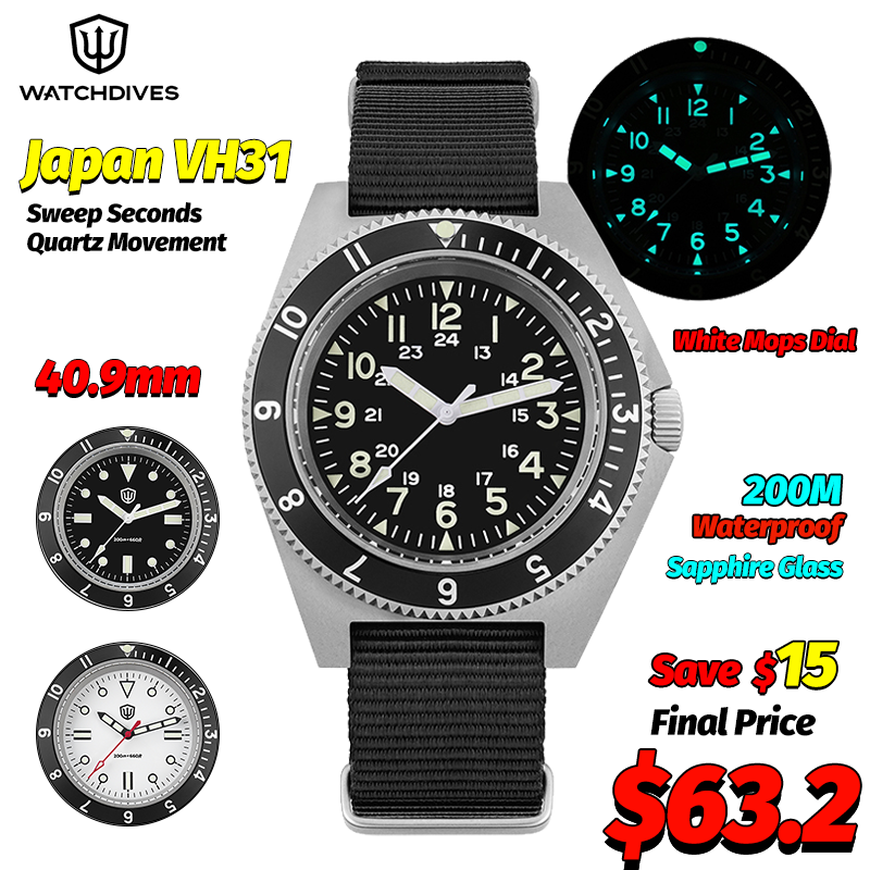 Jewelry Watches Box - Watchdives WD1972 쿼츠 시계 사파이어 빛나는