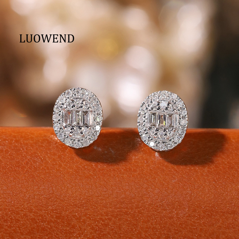LUOWEND 100% 18K 화이트 골드 귀걸이 클래 - Diamond Stud Earrings 리뷰 및 가격