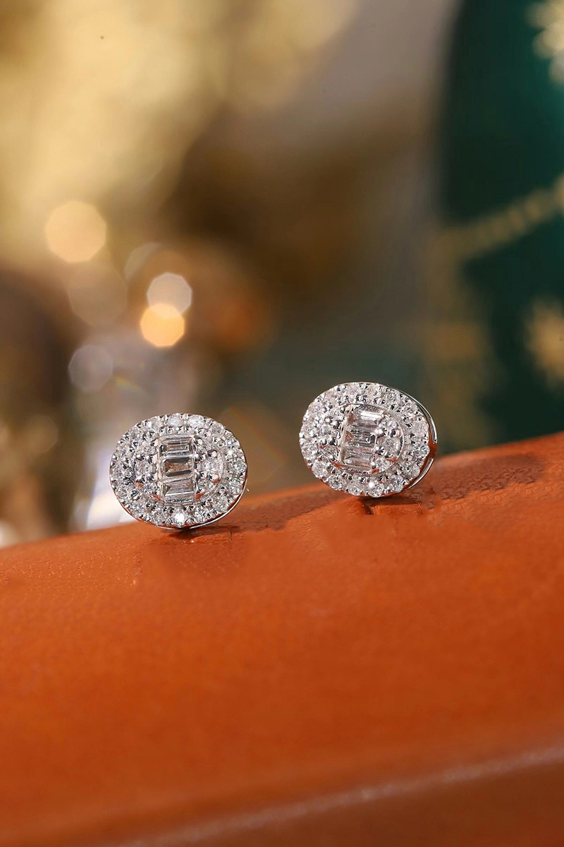 LUOWEND 100% 18K 화이트 골드 귀걸이 클래 - Diamond Stud Earrings 리뷰 및 가격