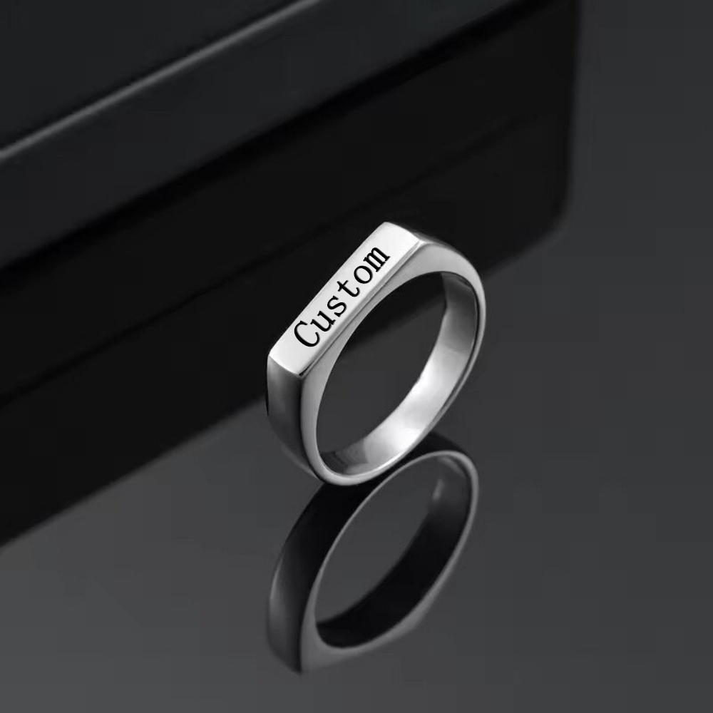 맞춤 각인 이름 사진 반지 스테인리스 스틸 개인 맞춤  - Statement Cocktail Ring 리뷰 및 가격