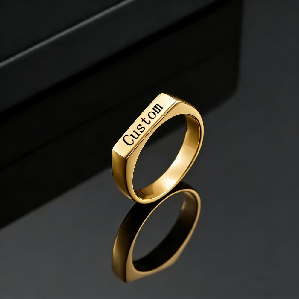 맞춤 각인 이름 사진 반지 스테인리스 스틸 개인 맞춤  - Statement Cocktail Ring 리뷰 및 가격