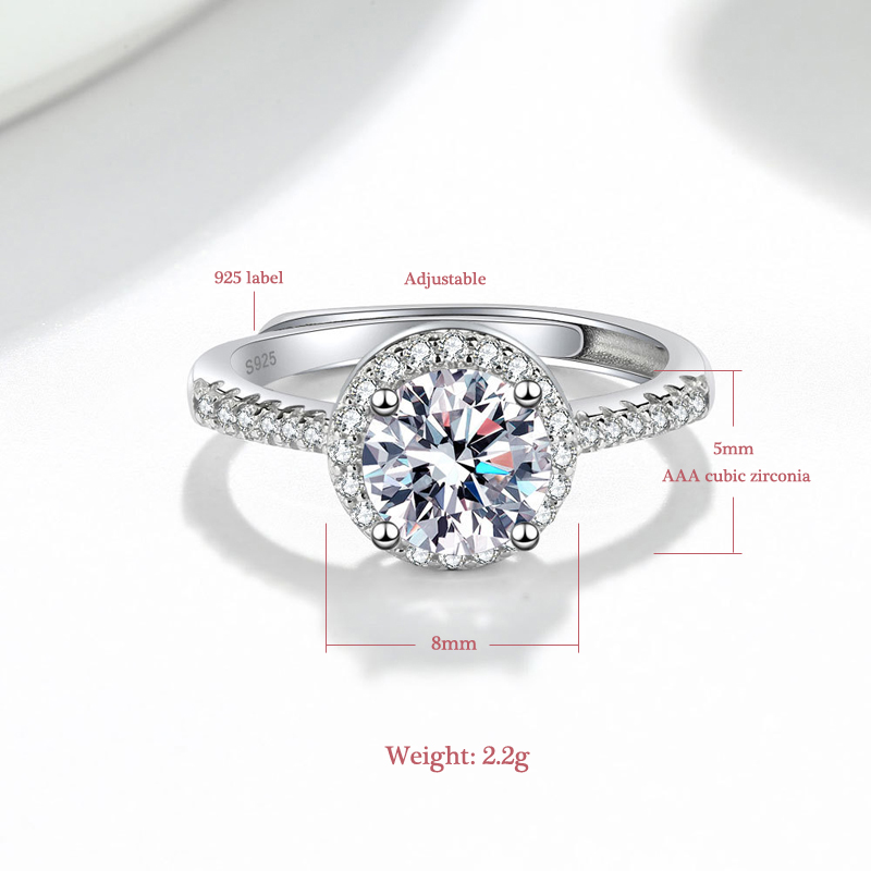 새로운 925 스털링 실버 라운드 AAA 큐빅 지르코니 - Statement Cocktail Ring 리뷰 및 가격