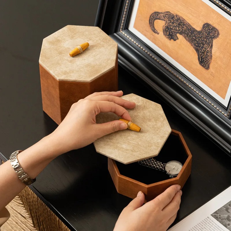 이탈리아 시계 정리함 부드러운 플록 가죽 고급 팔각형  - Jewelry Watches Box 리뷰 및 가격