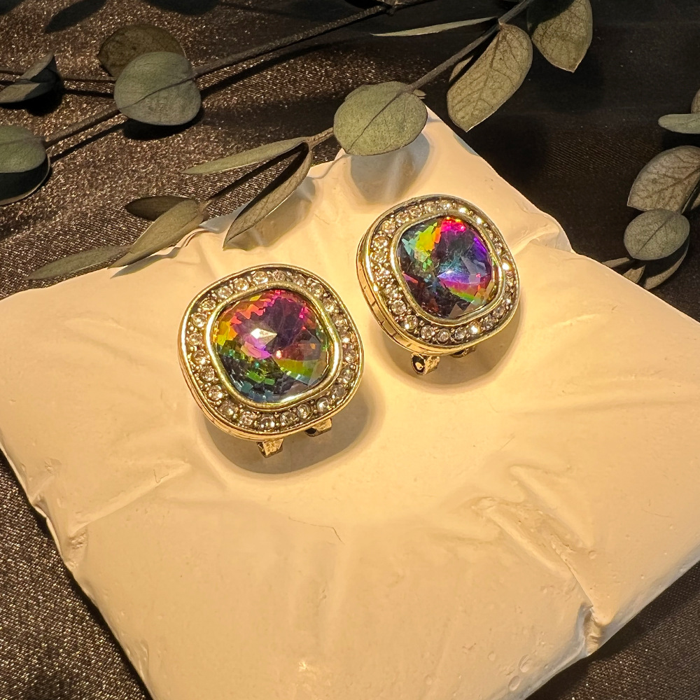 DIY 액세서리 중세풍 빈티지 사각 풀 다이아몬드 컬러 - Diamond Stud Earrings 리뷰 및 가격