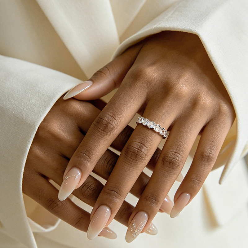 여성용 3-4mm 하트 컷 D-컬러 VVS1 모이사나이 - Statement Cocktail Ring 리뷰 및 가격