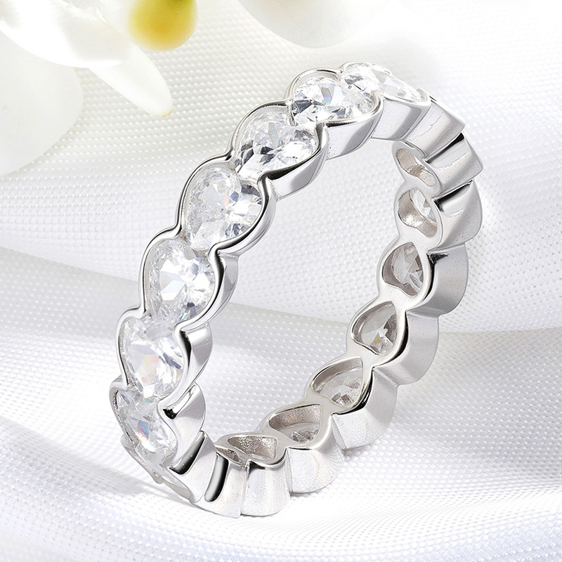 여성용 3-4mm 하트 컷 D-컬러 VVS1 모이사나이 - Statement Cocktail Ring 리뷰 및 가격