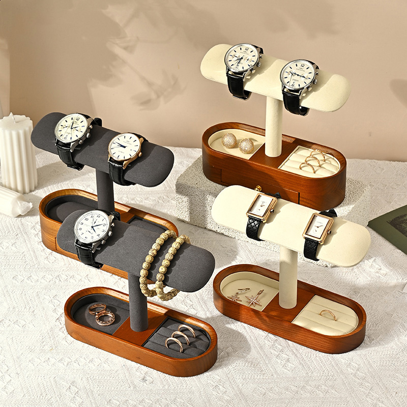 Oirlv 단단한 나무 시계 주최자 선반 T-바 시계  - Jewelry Watches Box 리뷰 및 가격