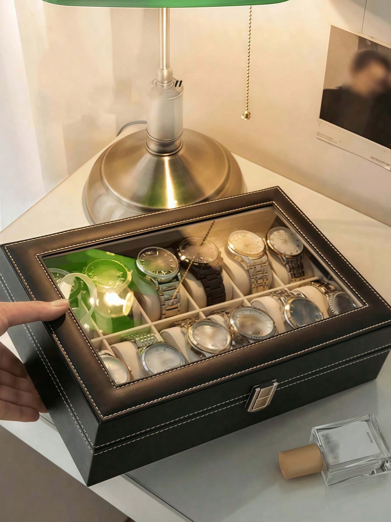 잠금장치가 있는 가죽 시계 상자, 대용량 시계 진열 케 - Jewelry Watches Box 리뷰 및 가격
