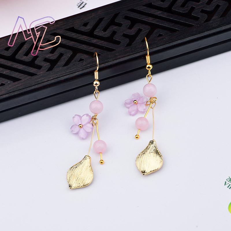 핑크 천연 옥 꽃 귀걸이 여성을위한 빈티지 선물 부적  - Luxury Gifts Jewelry & Watches Namfleg Mostar 리뷰 및 가격