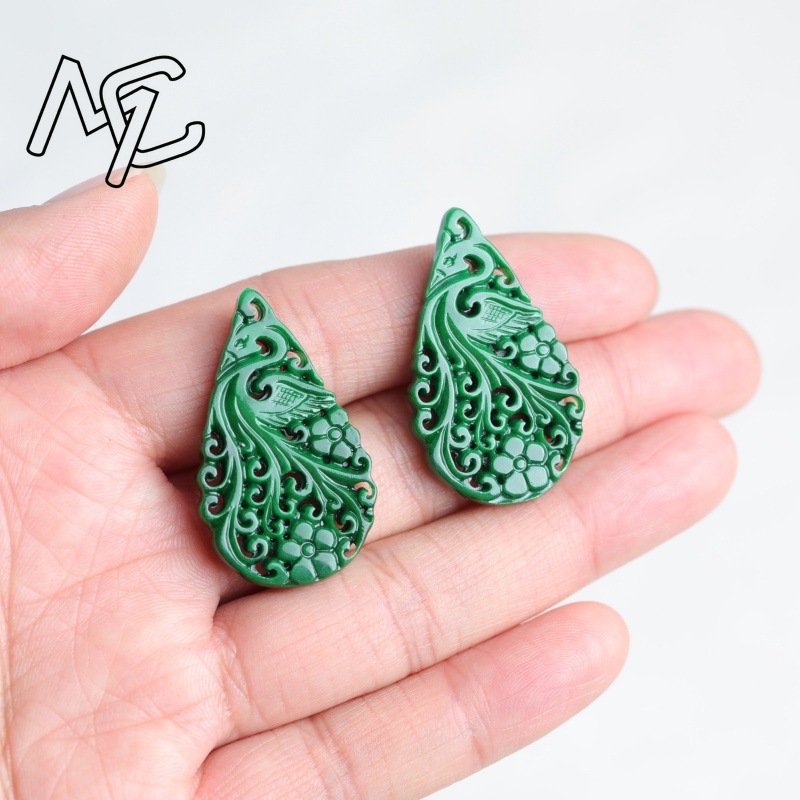 2pc 천연 옥 드라이 시안 양면 중공 조각 액세서리  - Luxury Gifts Jewelry & Watches Namfleg Mostar 리뷰 및 가격