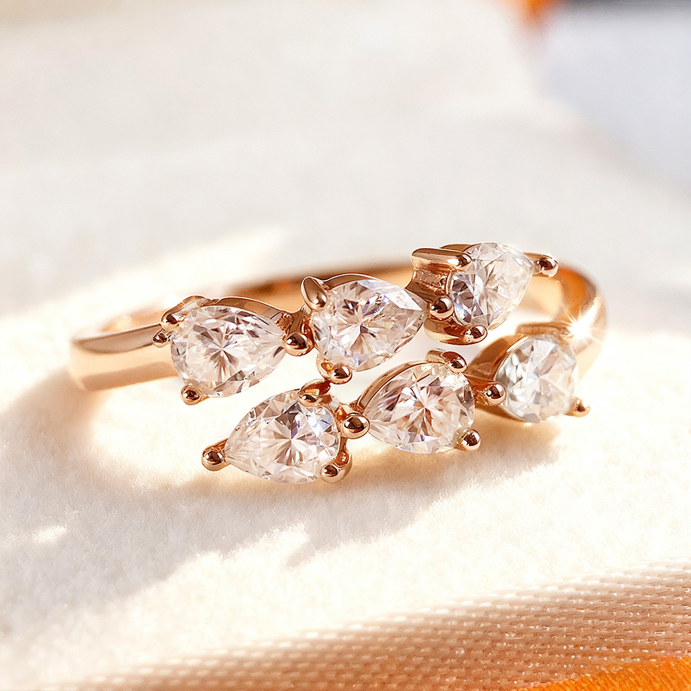 EWYA 페어컷 3*4mm 0.3캐럿 모이사나이트 반지 - Statement Cocktail Ring 리뷰 및 가격