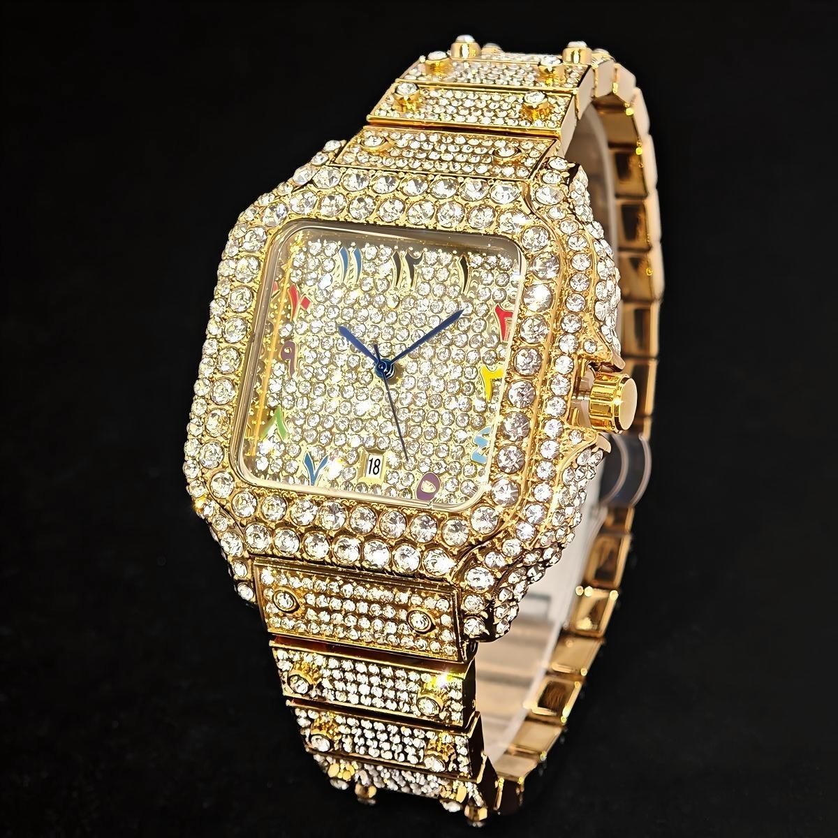 핫 패션 유니게트 풀 다이아몬드 아이스드 아웃 남성용  - Jewelry Watches Brands 리뷰 및 가격