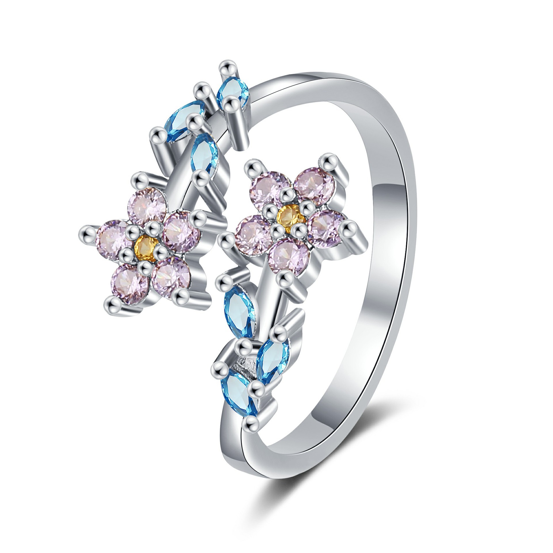 925 스털링 실버 플라워 리프 반지, 여성 패션, 크 - Statement Cocktail Ring 리뷰 및 가격