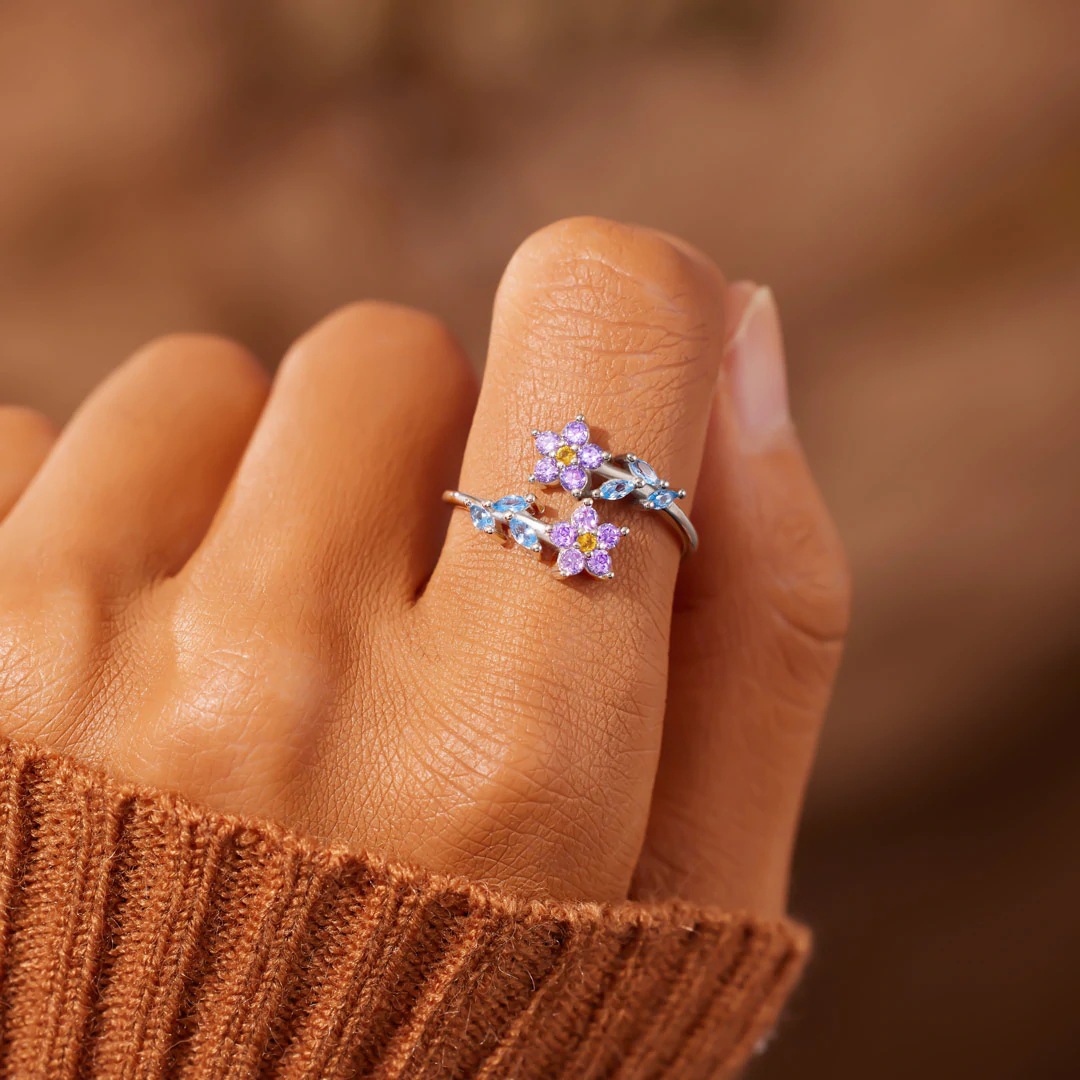 925 스털링 실버 플라워 리프 반지, 여성 패션, 크 - Statement Cocktail Ring 리뷰 및 가격