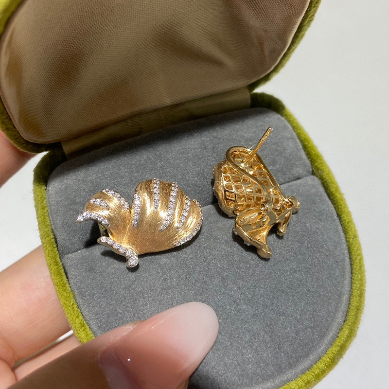 Aazuo 패션 주얼리 18K 옐로우 골드 리얼 천연  - Diamond Stud Earrings 리뷰 및 가격