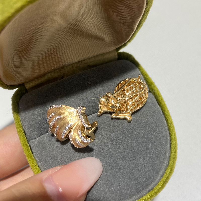 Aazuo 패션 주얼리 18K 옐로우 골드 리얼 천연  - Diamond Stud Earrings 리뷰 및 가격