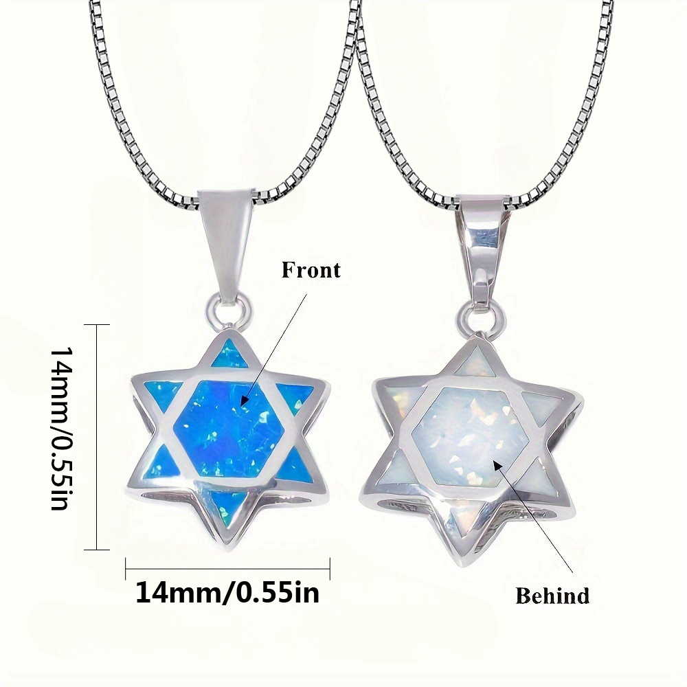 다윗의 별 오팔 펜던트 목걸이 양면 유대교 헥사그램 보 - Jewelry & Watches Sp Z Oo Janów Lubelski 리뷰 및 가격