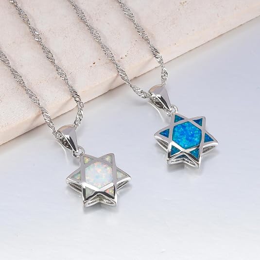 다윗의 별 오팔 펜던트 목걸이 양면 유대교 헥사그램 보 - Jewelry & Watches Sp Z Oo Janów Lubelski 리뷰 및 가격