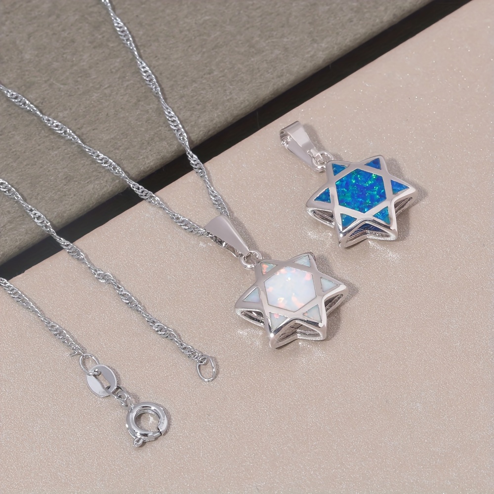 다윗의 별 오팔 펜던트 목걸이 양면 유대교 헥사그램 보 - Jewelry & Watches Sp Z Oo Janów Lubelski 리뷰 및 가격