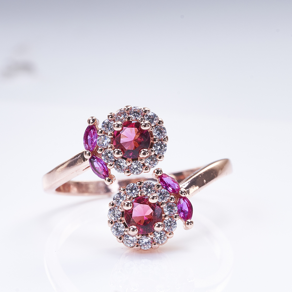 루비 보석 반지 매력적인 여성용 실버 주얼리 로즈 골드 - Statement Cocktail Ring 리뷰 및 가격