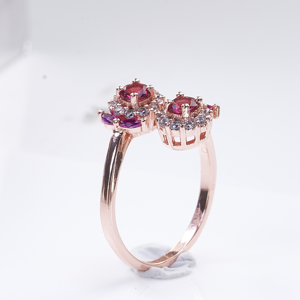 루비 보석 반지 매력적인 여성용 실버 주얼리 로즈 골드 - Statement Cocktail Ring 리뷰 및 가격
