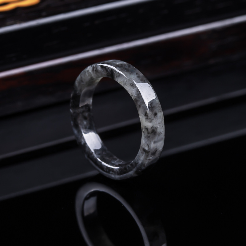 천연 A급 버마산, 블랙 제이디트 아이스 타입 반지,  - Jewelry & Watches Sp Z Oo Janów Lubelski 리뷰 및 가격