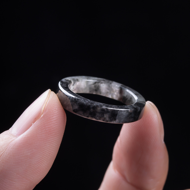 천연 A급 버마산, 블랙 제이디트 아이스 타입 반지,  - Jewelry & Watches Sp Z Oo Janów Lubelski 리뷰 및 가격